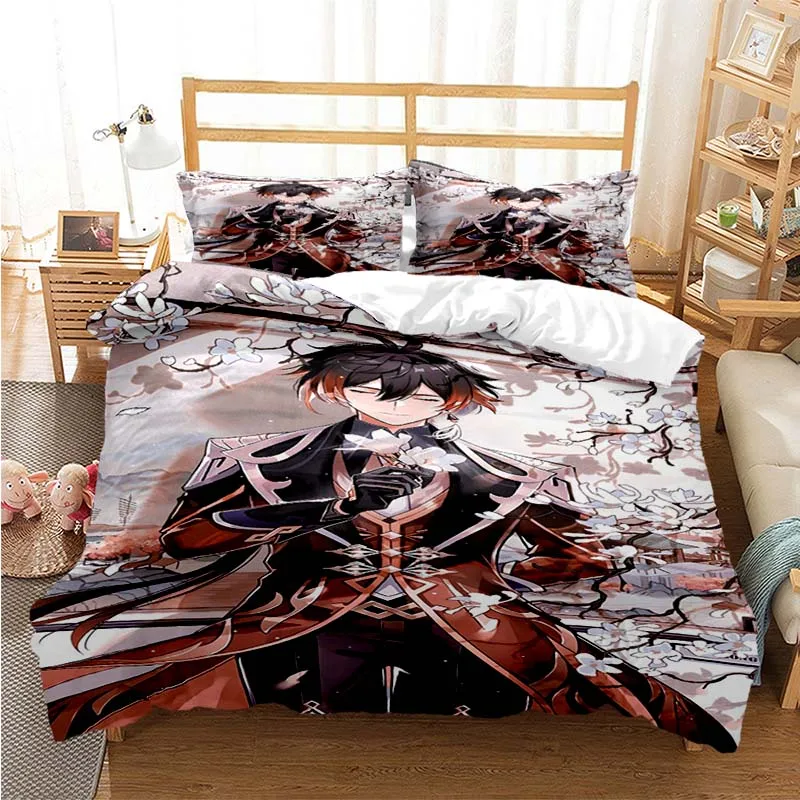 

Genshin Impact Duvet Cover Set Twin Full Queen King Size Bedding Set Bed Linens Bedclothes Comforter Bedding Sets