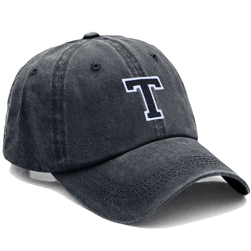 Bicolor Color Letter A-Z Embroidery Washed Cotton Baseball Cap for Men Women Unisex Dad Hat Sun Hat Outdoor Sports Dropshippinp 5