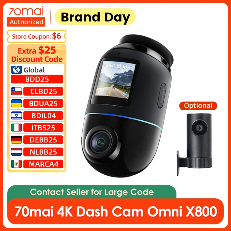 70mai Dash Cam Omni X800ドライブレコーダー Amazon.com: 70mai Dual Dash Cam Front and Rear 4K, Car