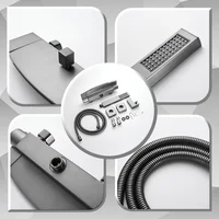 ก๊อกน้ำอ่างอาบน้ำแบบติดผนัง ดีไซน์หรูหราทันสมัย สำหรับอ่างอาบน้ำและฝักบัว ทำจากทองเหลือง ผสมน้ำร้อนน้ำเย็น 5