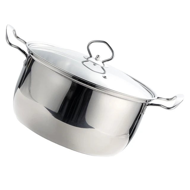 Acero inoxidable 12 '' olla baja utensilios de cocina 8 Qt ollas Pan cocinar