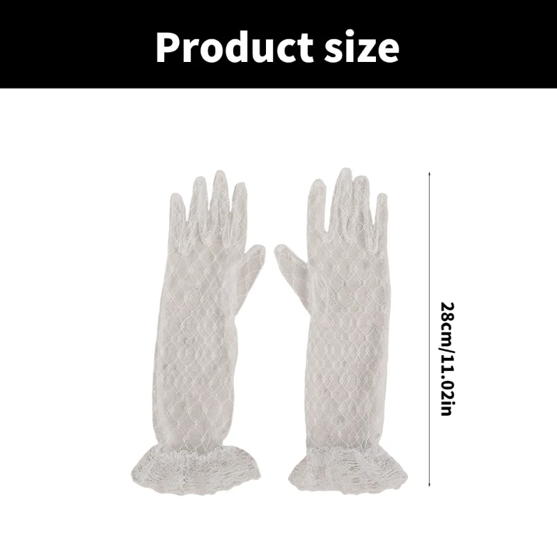 Girls White Lace Gloves with/without Rhinestones Decor for Weddings Birthdays and Special Occasion Ages 3 to 12 Years 6