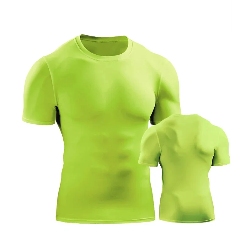 

Men Compression Fitness T Shirt Quick Dry Bodybuilding Gym T-Shirt Man Breathable Sport Running Shirts Training Football Jerseys