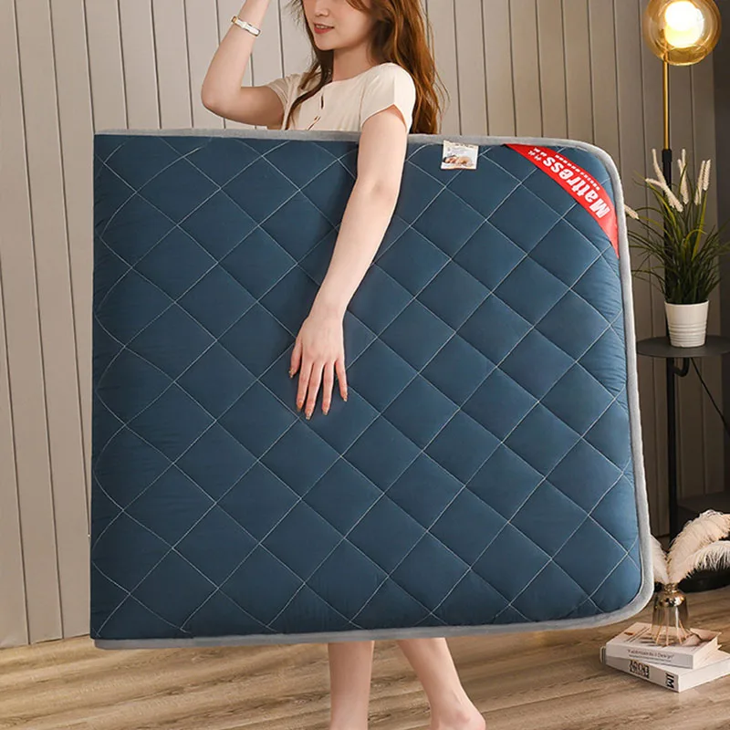 Thickening Mattress Foldable Floor Topper Mat Futon Nap Break Roll Up Tatami Bed Sleeping Mat For Home Family Bedroom Supplies