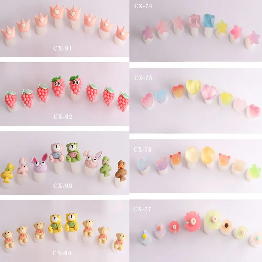 8pcs Cute Soft Silicone Toe Separator Crystal Candy Color Flower Shaped Foot Finger Divider Form Manicure Pedicure Nail Art Tool