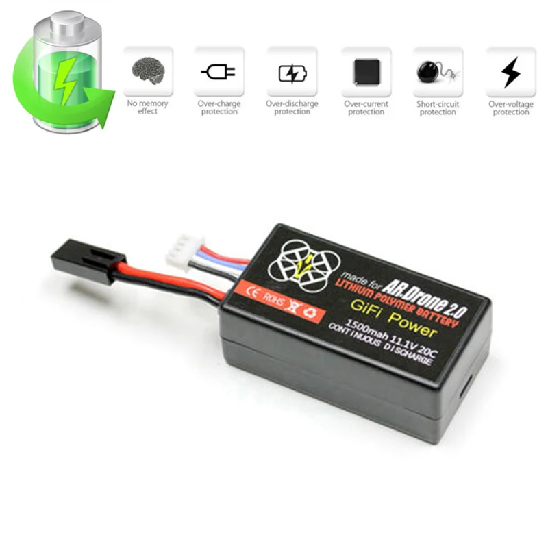 Hot 11.1V 1500Mah 20C Batteria Lipo Ad Alta Potenza Progettata Per Parrot Ar.Drone 2.0 Quadcopter Lungo Tempo Di Volo