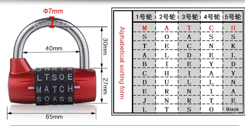 5 letters lock code lock