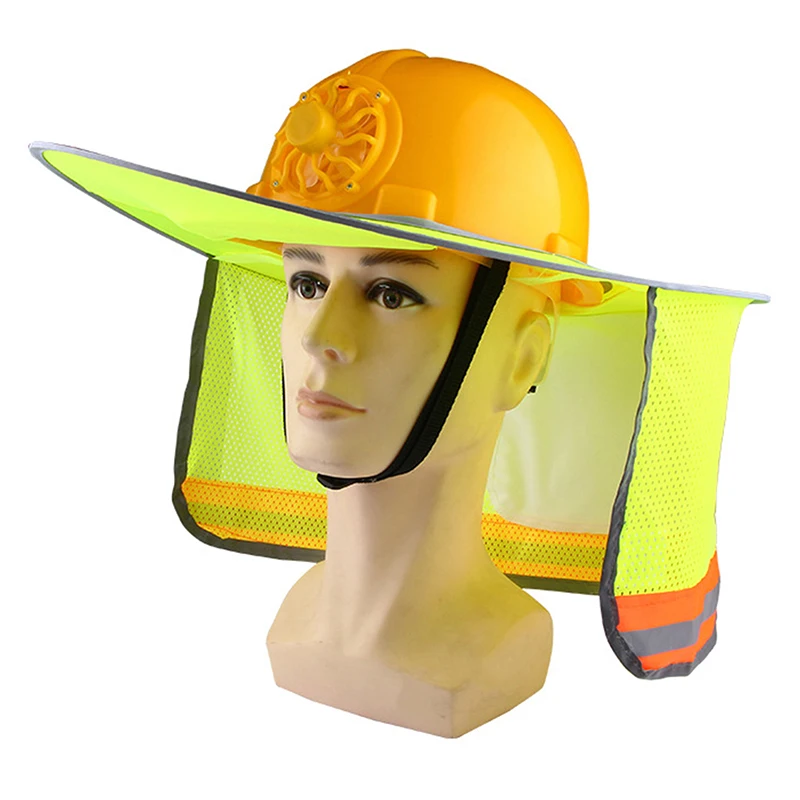 Summer Sun Shade Safety Hard Hat Neck Shield Helmets Reflective Hat Brim Cap Cover for Construction Workers