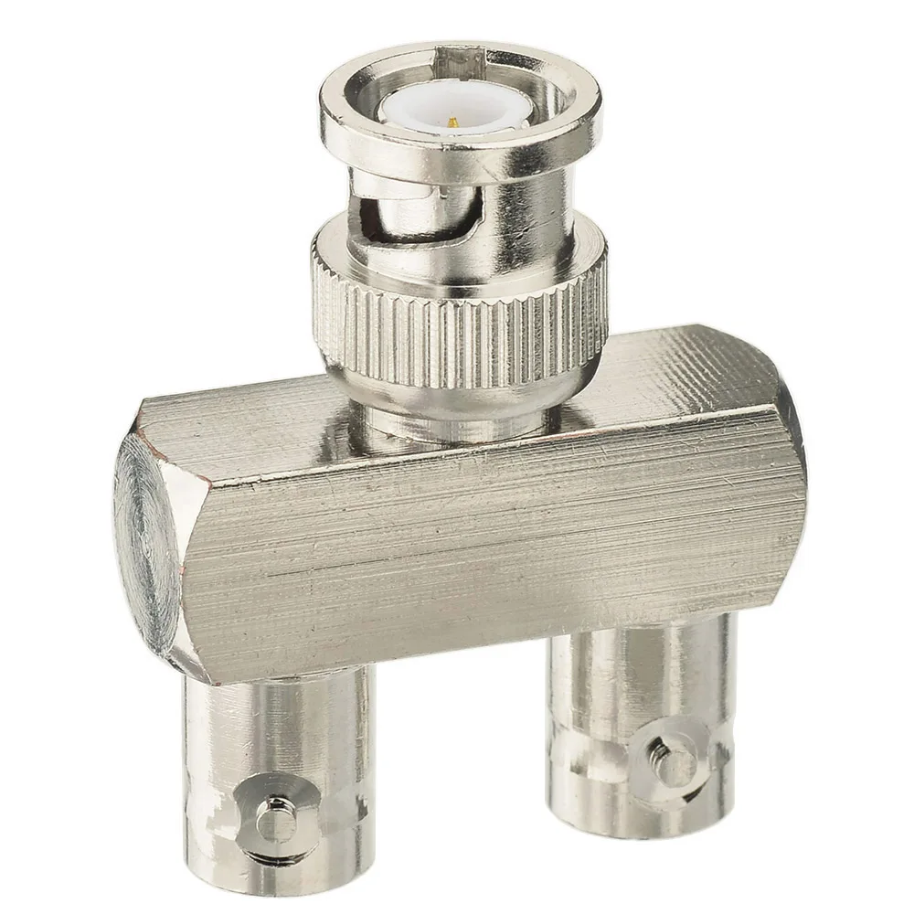 BNC Male to Dual Female RF Coaxial Splitter Adapter