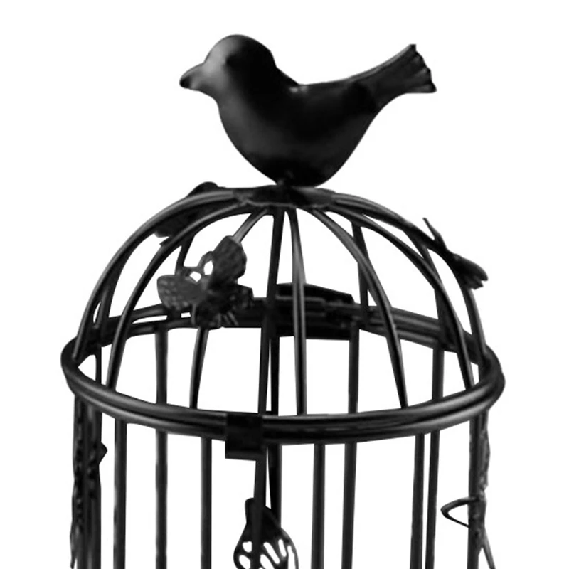 Candelabro de hierro con forma de jaula para pájaros, 1 piezas, ahuecado de mariposas, Vintage, decoración de boda, soporte para velas, Decoración de mesa
