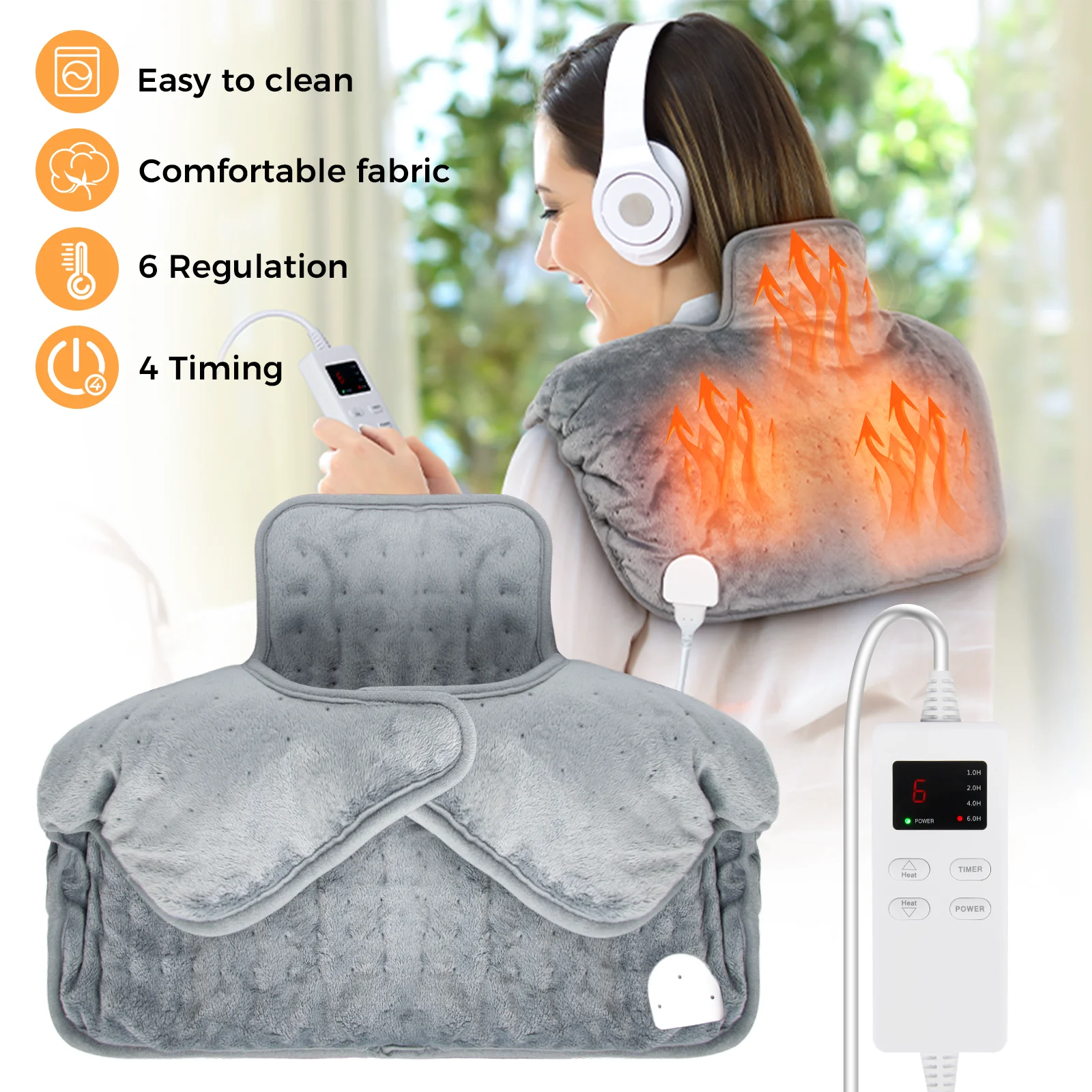 Winter Shawl Electric Blanket  Blanket Portable Warm Neck Electric Heating Pad Fast Heating Timed Blan Heated Blanket For Back