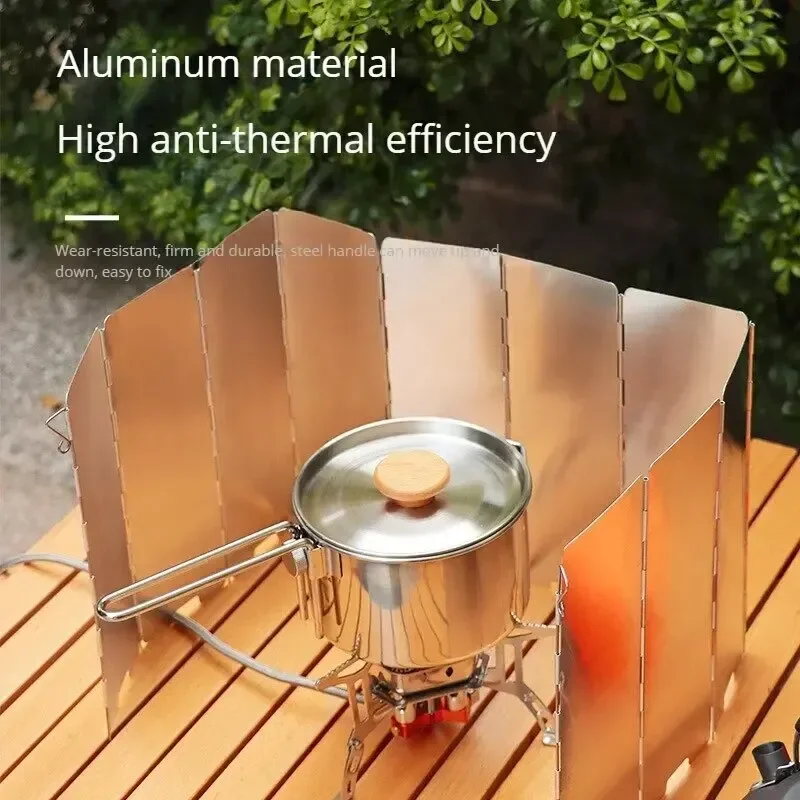 Gas Stove Windshield Outdoor Thickened Folding Cassette 8pcs