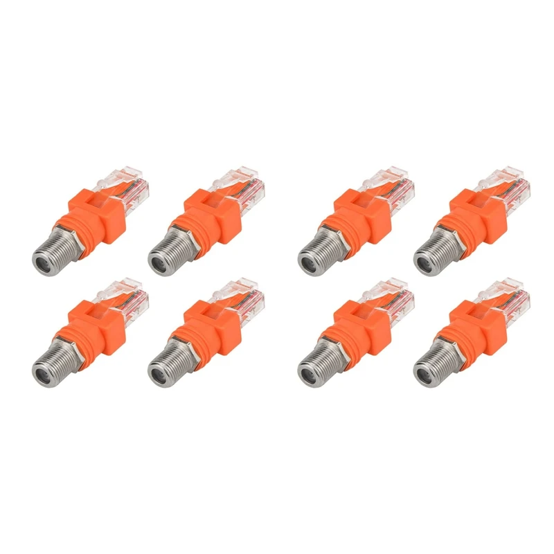 

HOT SALE Coaxial To Ethernet Adapter, 8 Pack Coax RF F Female To RJ45 Male Converter For Line Tester