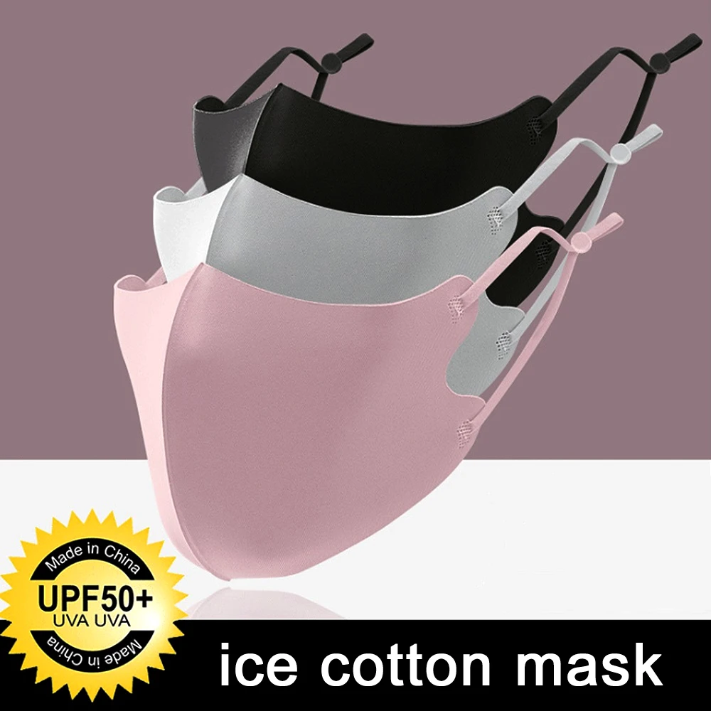 Tcare New 3Pcs/Set Adult Kids Unisex Outdoor Sports Summer Washable and Reusable Comfortable Dust Cover Ice Silk Mask for Travel 2