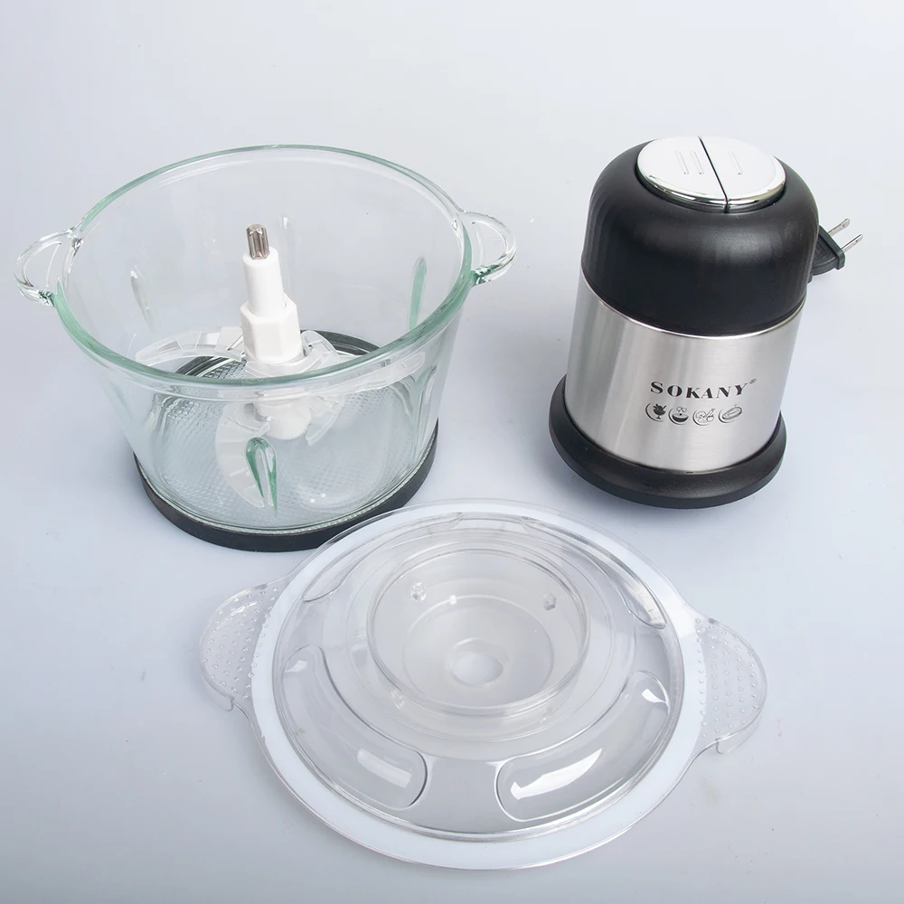Houselin 2L Glass Bowl Meat Grinder Electric Food Processor & Vegetable Chopper, for Meat, Vegetables, Onion, Garlic 5