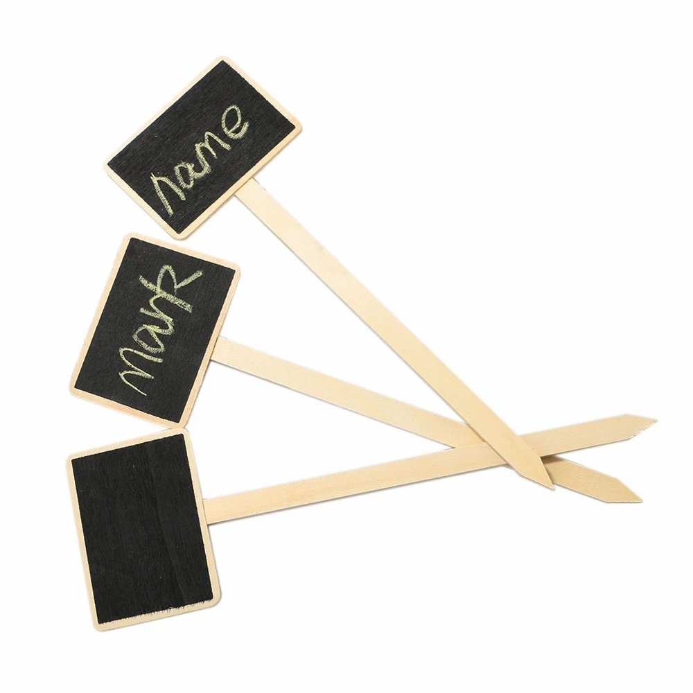 Classic Mini Retro Wooden Blackboard Price Tag Message Board Wordpad Chalkboard Garden Flower Wood Card Plug-in Sign Plaques