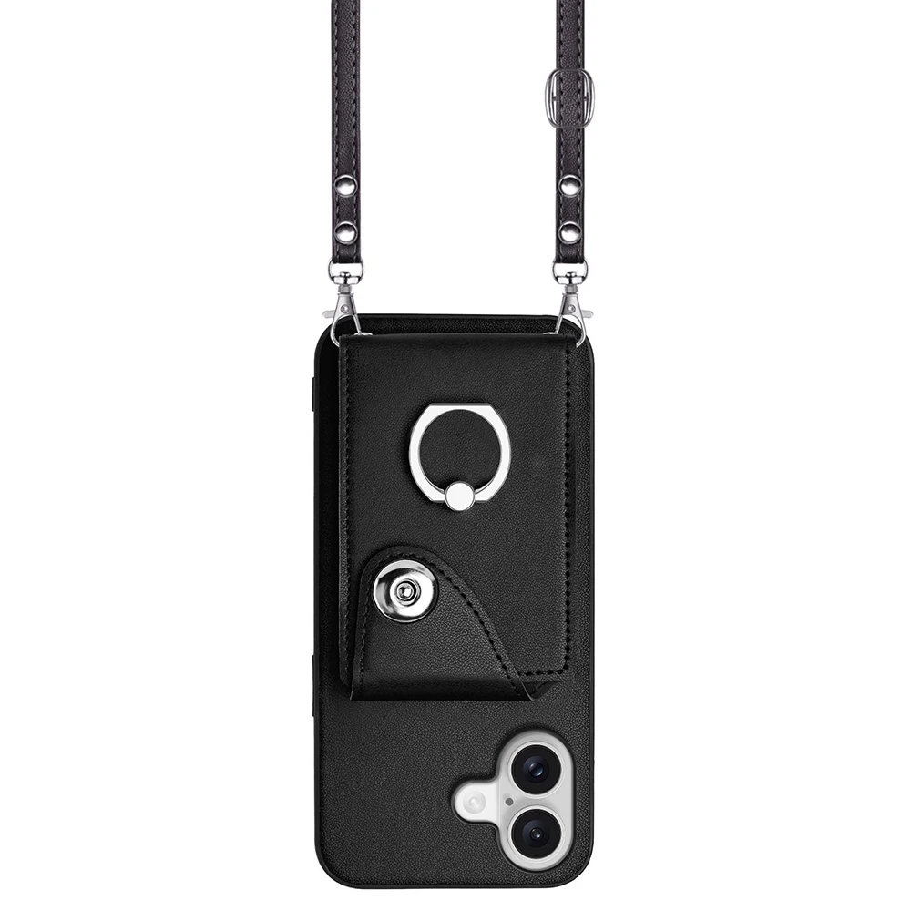 Detachable Strap Case with Ring and Card Holder Cover