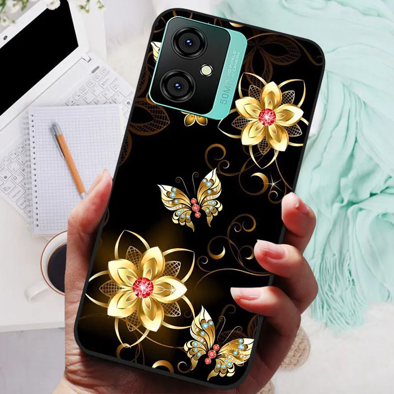 Silicone Soft Lions Cat Black Bumper Protective Case Cover