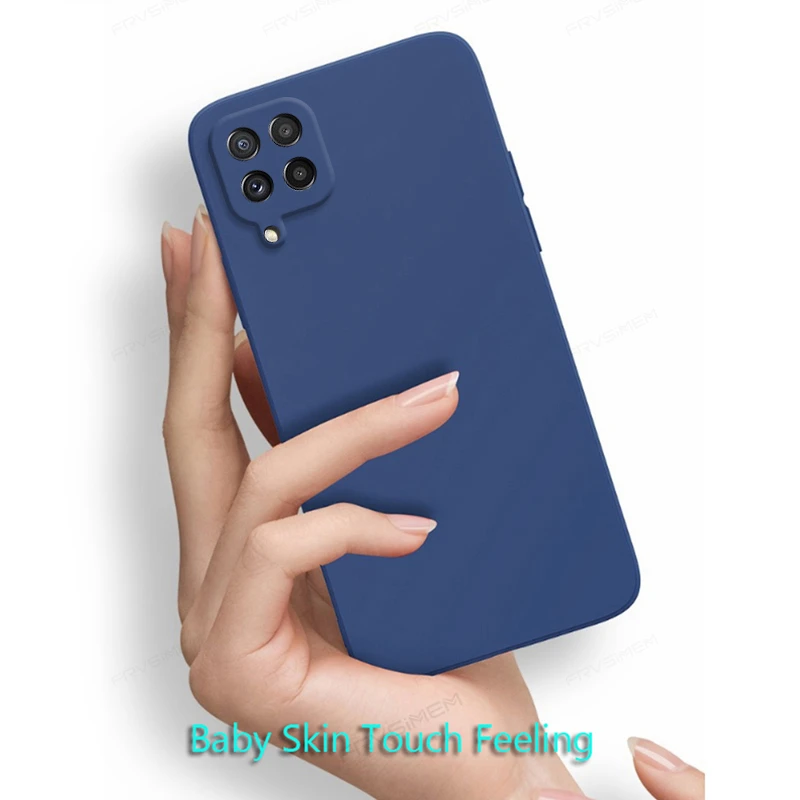 Full Protect Liquid Silicone Phone Case Cover for Samsung Galaxy M52 5G A12 M12 M22 M32 A22 4G 5G Soft Cases iphone pouch with strap