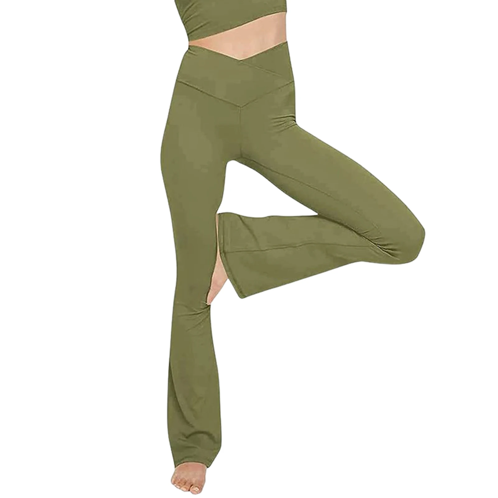 Buy HAPPY FRIDAYS Shaping Yoga Flared Pants BK-KZ220701 Online | ZALORA  Malaysia