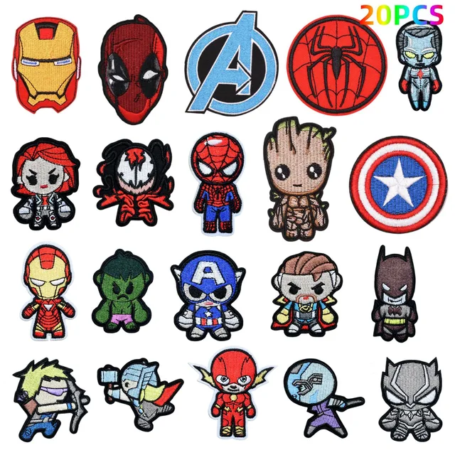 Cartoon Embroidery Patch – Disney Marvel Superman Spiderman Hulk Iron-On Thermoadhesive DIY Clothing Patch