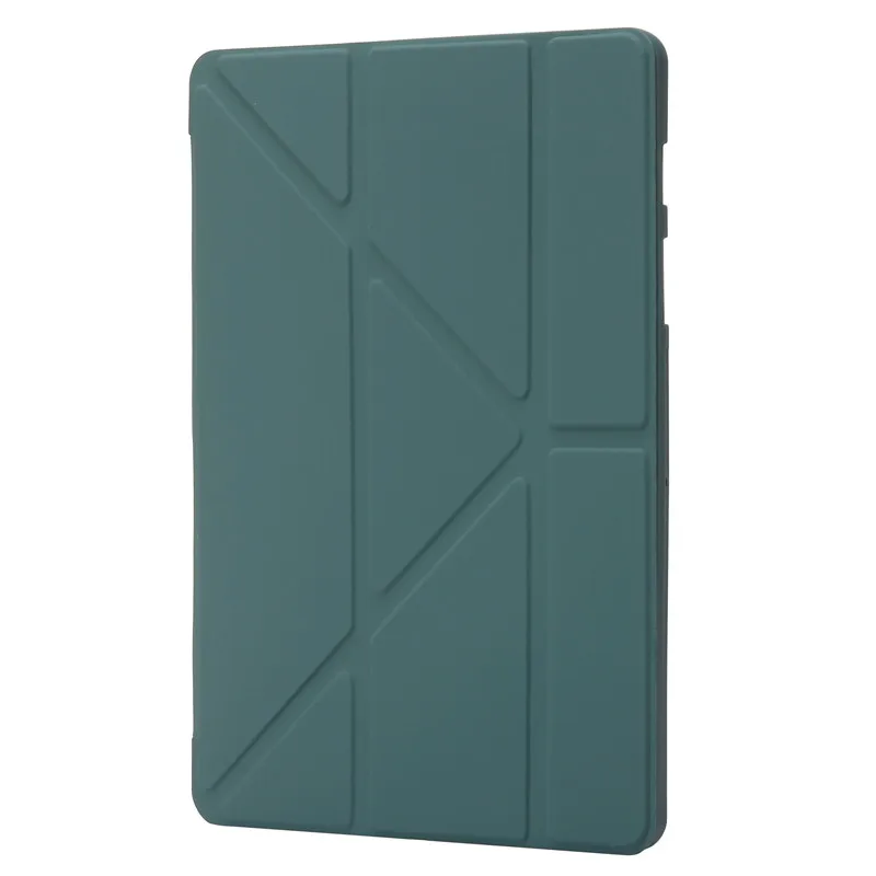 PU Leather Multi-Folding Case with Soft Silicone Back and Stand Cover