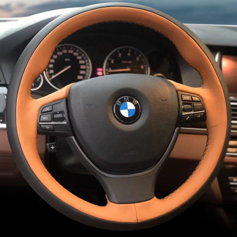 

For BMW 3 Series 7 5 Series 520li730 525 535 325 320 528 740 530 DIY Private customized leather hand sewn steering wheel cover