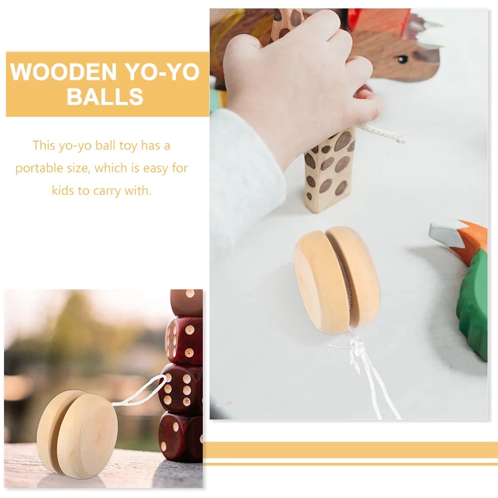 12 Pcs Wooden YoYo Balls Toys Unfinished Kids Playthings Painting Yoyo Ball Creative Wooden Toys Hobby Collectibles Yoyo Safe