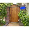 A black gate frame is installed in the courtyard Gate Frame, 8 Standard Fence Board Wide x 6’ Long, Black, 6 Foot homegate 1