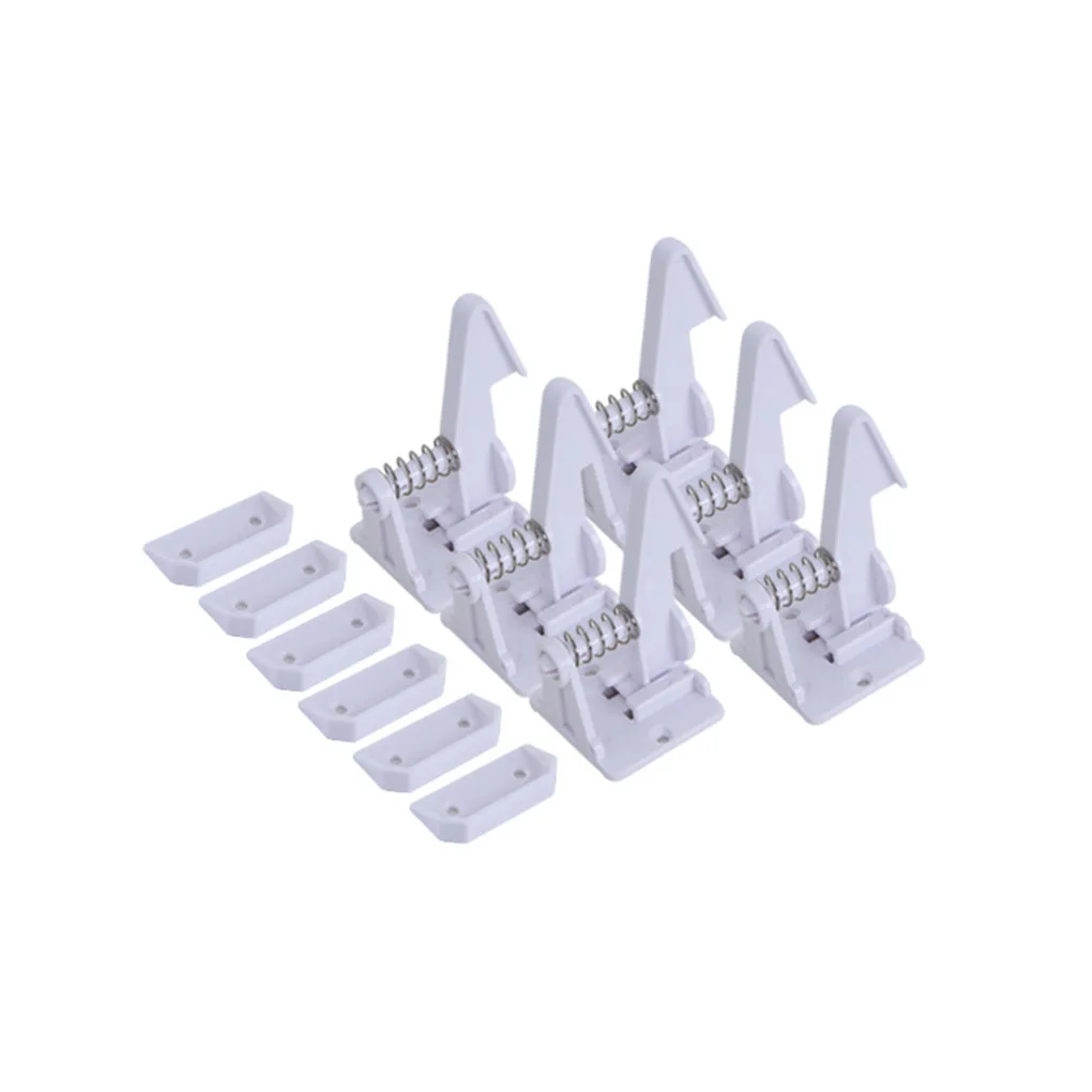 Cabinet Lock Child Lock Pack of 6 Baby Safety Lock Living Room Bedroom Kitchen Cupboard Cabinet Door Drawer Punch Free Kids Protector Locks