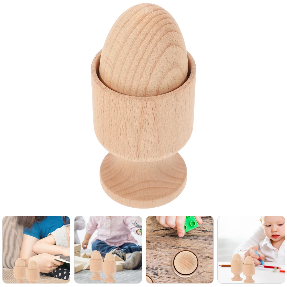 

Wooden Egg Cup Infant Toys Preschool Learning Basic Skills Hand-Eye Coordination Baby Plaything Child