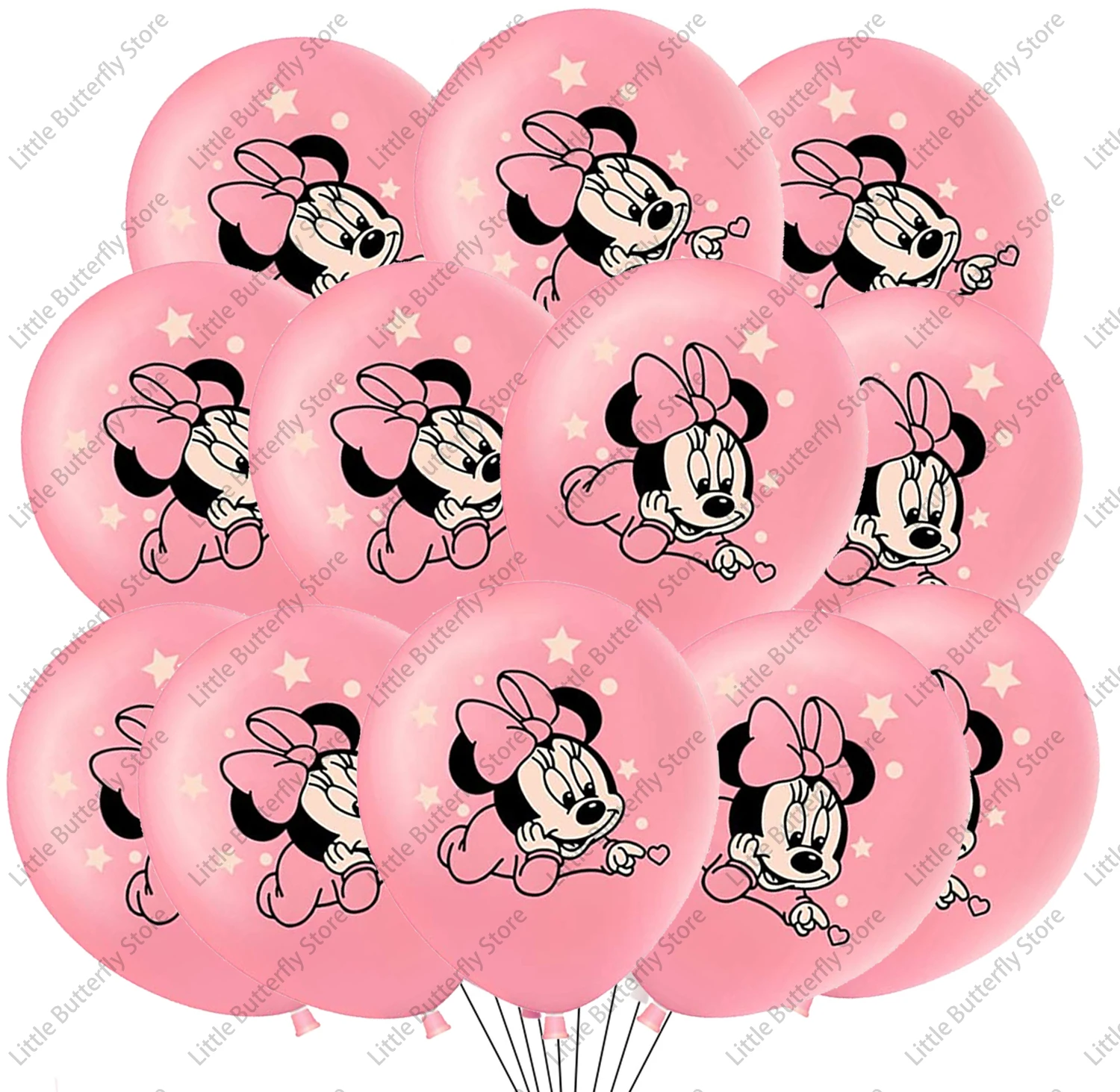 thumbnail image 1 of Globos de látex de Minnie Mouse de 12 pulgadas, 10, 20 y 30 unidades, suministros para fiestas, globos de Minnie rosa para decoración de fiestas de cumpleaños, 1 of 5