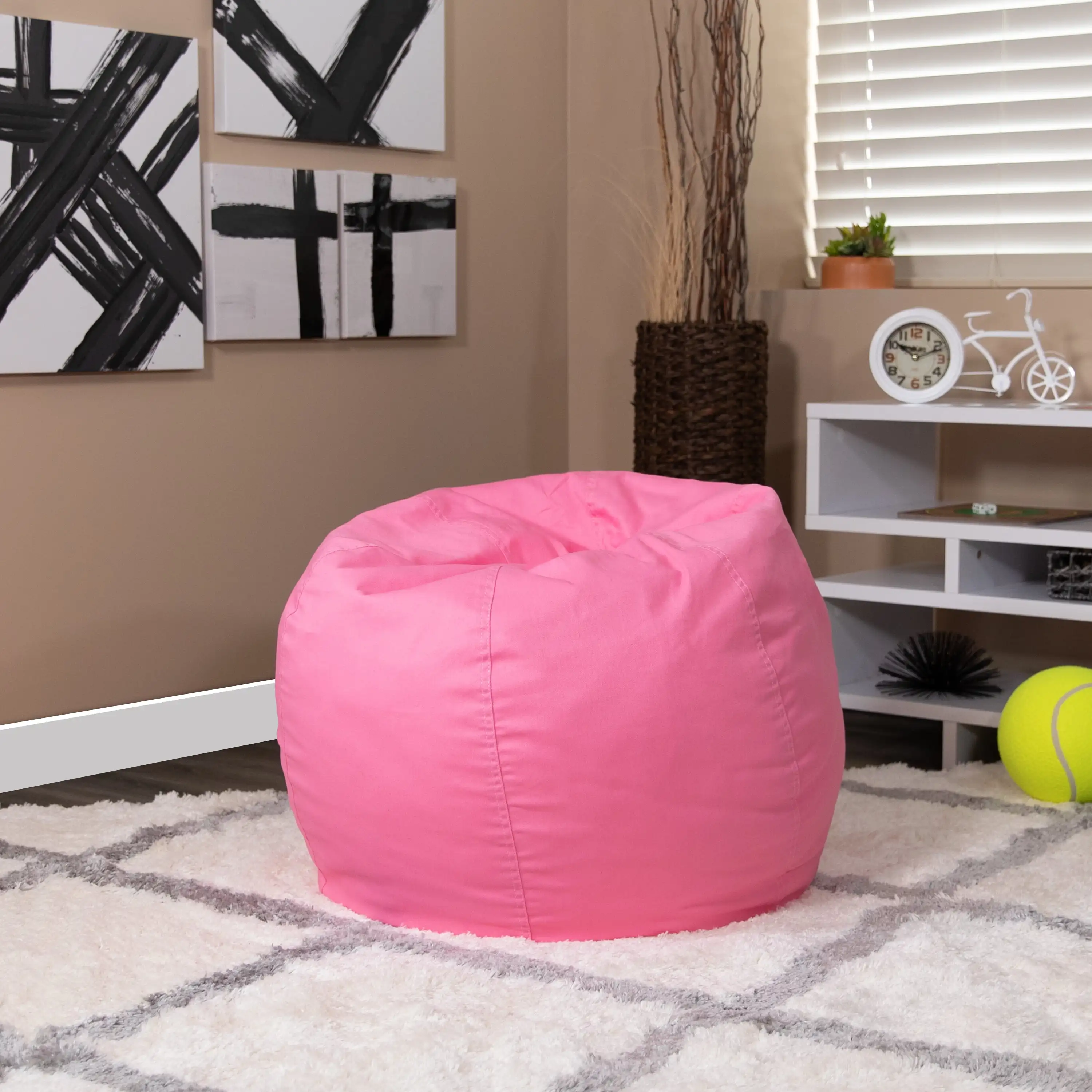 

Small Light Pink Refillable Bean Bag Chair for Kids/Teens Bean Bag Chairs Lazy Floor Couch Tatami Sofa for Living Room Bedroom