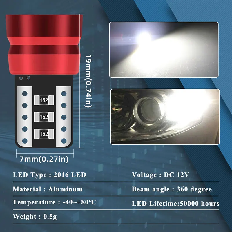 2016 ���� �����Ʈ LED ĵ���� �ڵ��� ���׸��� ���� �� ����, �ڵ��� ���� ���� ���� ���� ���̵� ����, ���� ����, T10 W5W WY5W, 10 ��