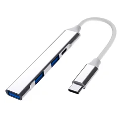 4 - in - 1 Aluminum USB C Docking Station with 3 USB 3.0 Ports and 1 USB C Port (Typec to c 3usb)