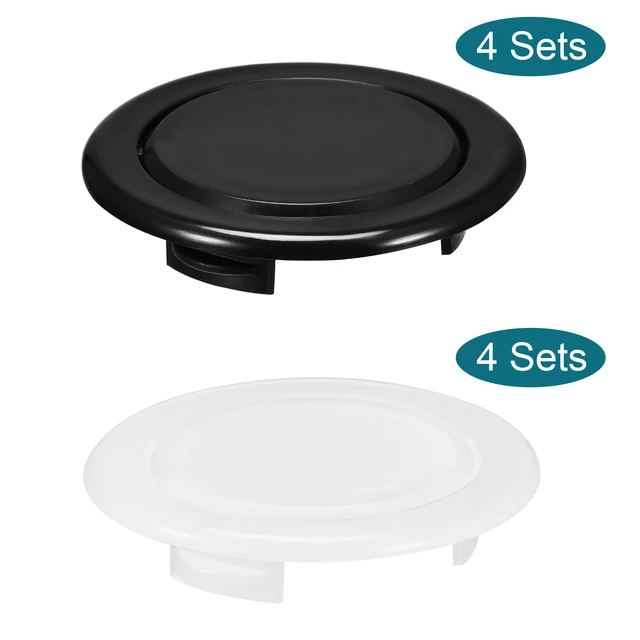 Uxcell 2 Hüvelykes Pvc Szabvány Méretű Teraszos Asztali Esernyő Lyukgyűrű És Sapka Szett, Fehér Fekete 8Set - Image 3