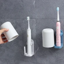 

Wall Mounted Braun Cartoon Electric Toothbrush Stand Base Head Holder Bathroom Accessory Space Saving Toothbrushes Accessories