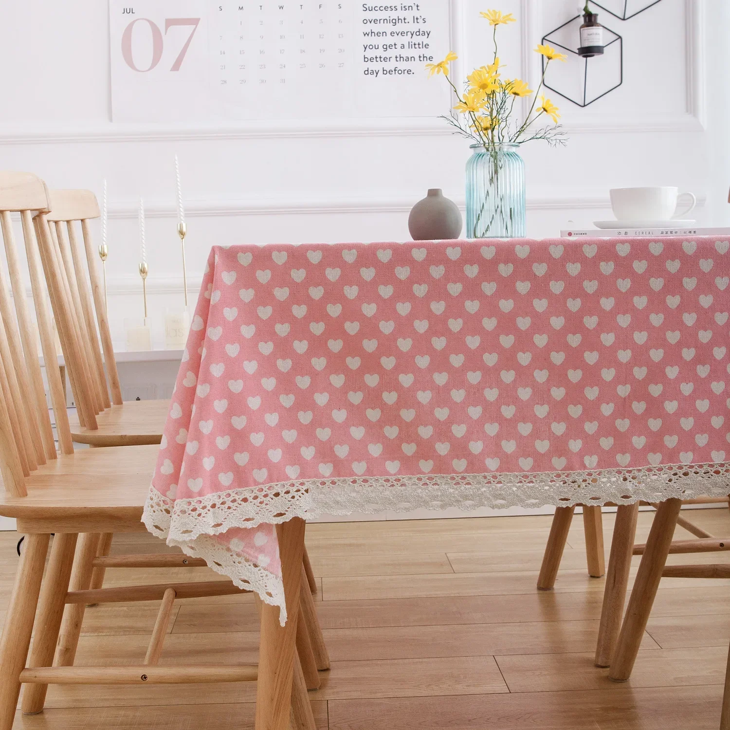 mamabao Blue daisy print small fresh countryside tablecloth home cover towel 2