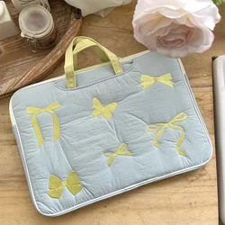 Chic Embroidered Bow Laptop Carry Bag - Multiple Sizes for 15.6-16inch (Jinsehudiejie)