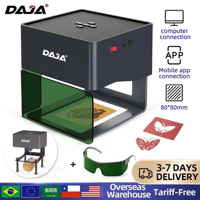 DAJA DJ6 Mini graveur Laser Portable bricolage Bluetooth Machine peint chien étiquette papier cuir en bois plastique Logo CNC Machine 1
