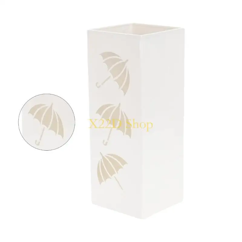 X22D Metal Umbrella Holder Multipurposes Square Umbrella Stand Rack Container