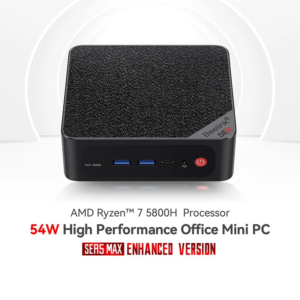 Beelink mini PC AMD ryzen 5 5560U 7 5700U 5800H SER5 SER5 pro maxi ploše herní počítač wifi6 brian wayne transeau DDR4 16GB 500GB SSD 32GB 1T