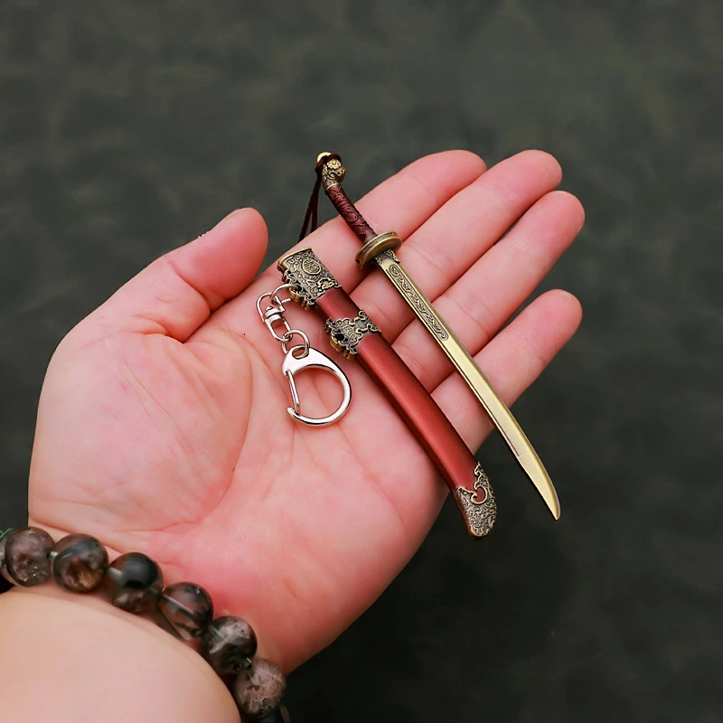 12cm Brotherhood of Blade mini keychain Royal Guards Ancient Weapon Metal bronze Weapon Model Sword Keychain Gifts Toys for Boys 3