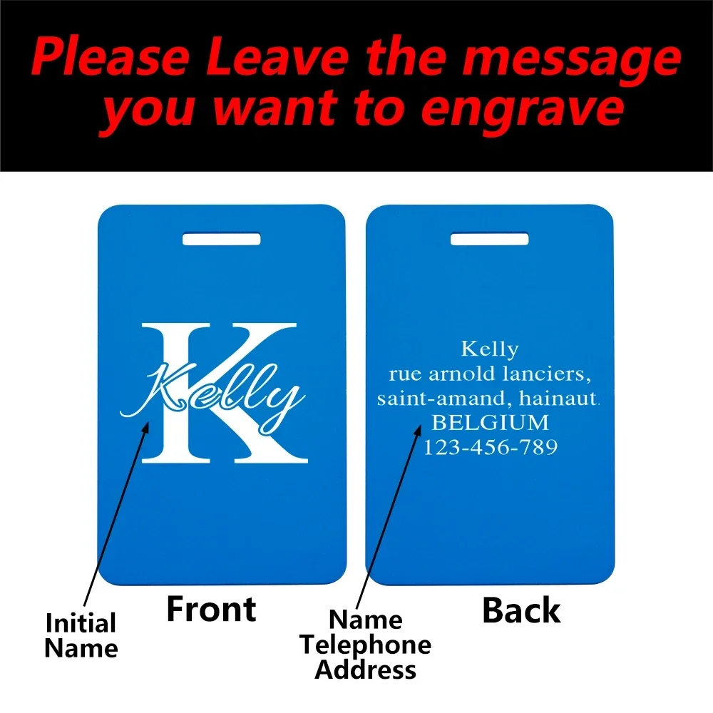 Personalized Luggage Tags Customized Name Address Telephone Laser Reusable Travel Tags Engraving Metal Suitcase Backpack ID Tag