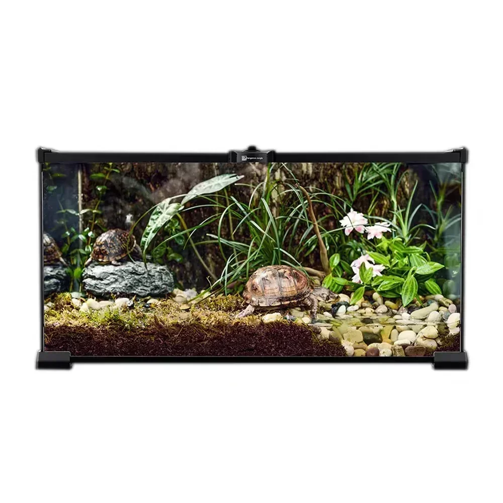 Reptile Pet Glass Feeding Box Turtle Terrarium