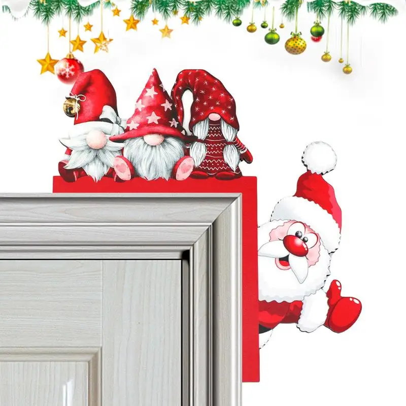 

Door Frame Decor Home Wooden Santa Gnome Door Frame Sign Indoor & Outdoor Garden Festival Ornament For Dorms Living Rooms