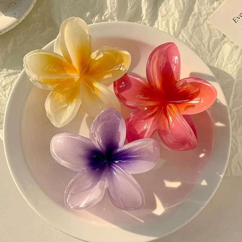 Gradient Egg Flower Hair Accessories Grab Clip Beach Style Hairpins Flower Claw Clips Summer Hawaiian Style Headdress 8cm hair accessories hair clips hair claw