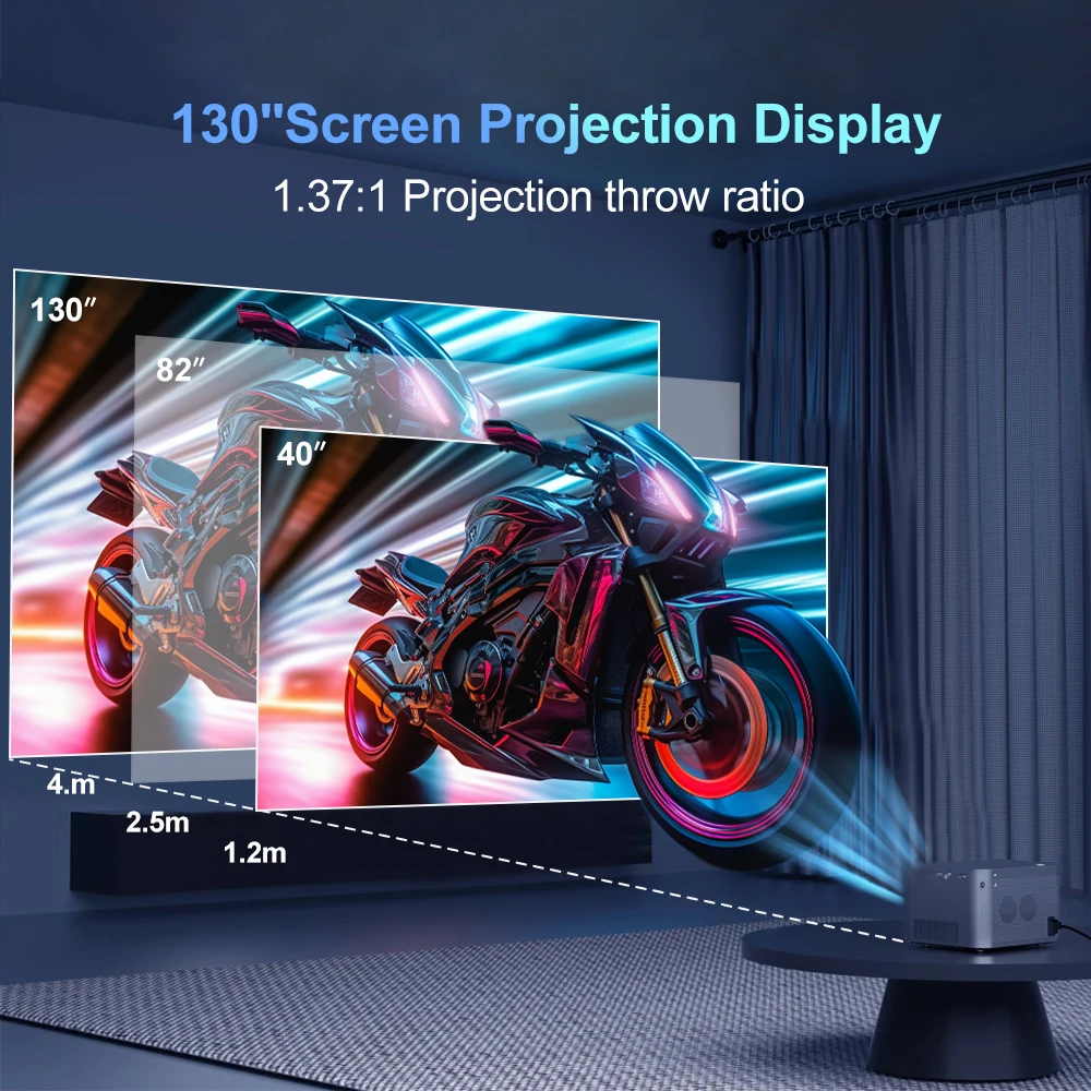 HY350 Smart Projector 4K Android 11 1920*1080P Wifi6 580ANSI Voice Control BT5.0 1080P Home Cinema Projetor Meeting Video Movie