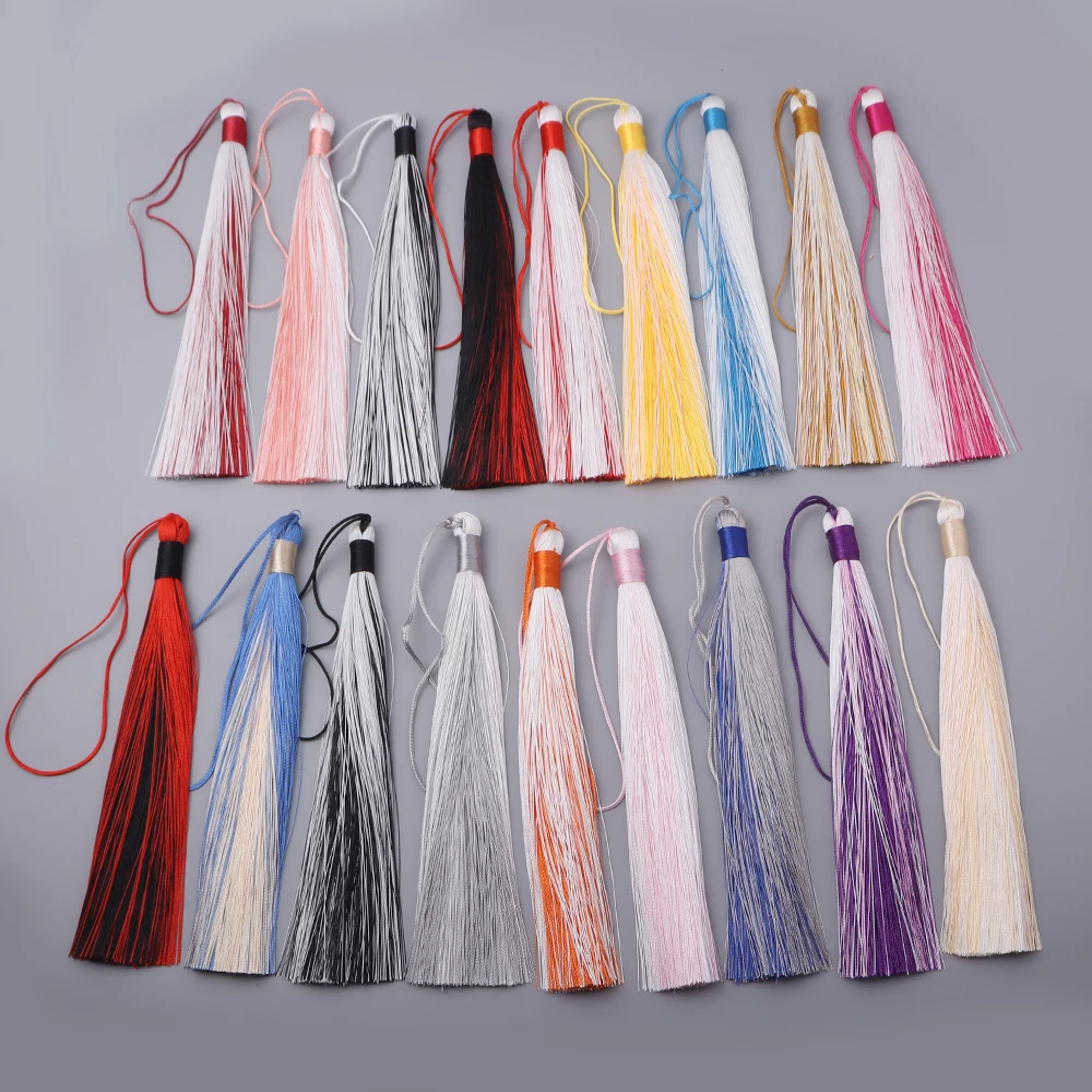 4Pcs 16cm 실키 태슬 프린지 트림 공예 태슬 DIY 공예용 투톤 태슬 커튼..