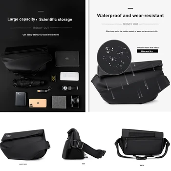 JEEP BULUO Multi-function Men Crossbody Sling Bags High Quality Waterproof Nylon Shoulder Bag Short Trip Chest Pack Fashion New